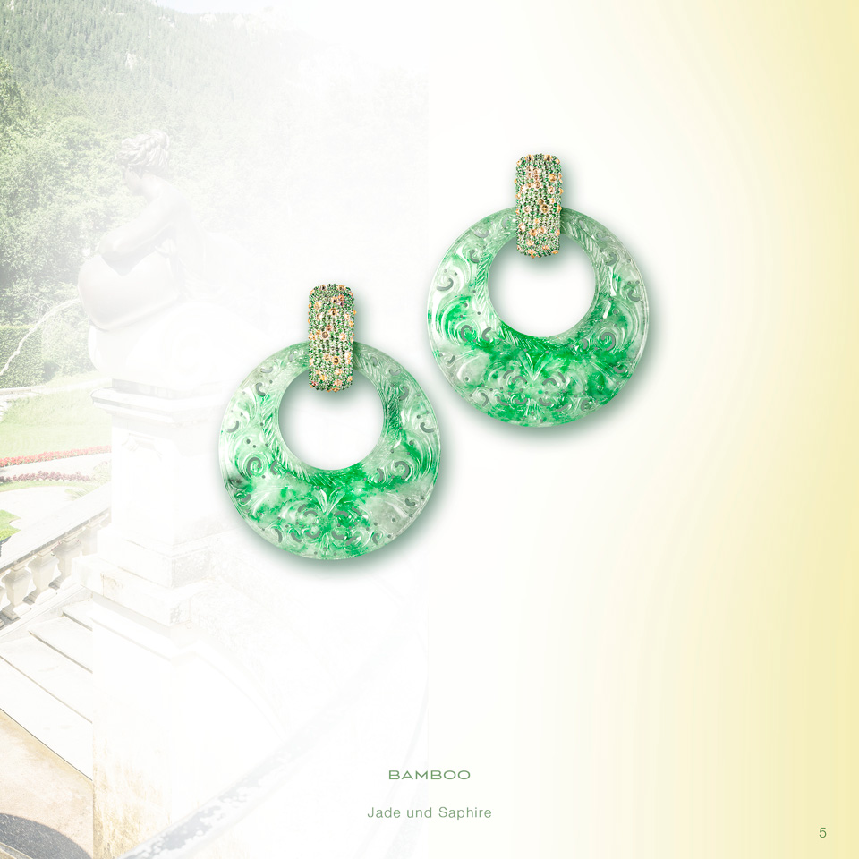 GREEN PLANET l jade earring green planet burma jade white diamond earrings 750/000 white gold gold earrings diamond earrings jade diamond earrings earring production munich earring manufacture